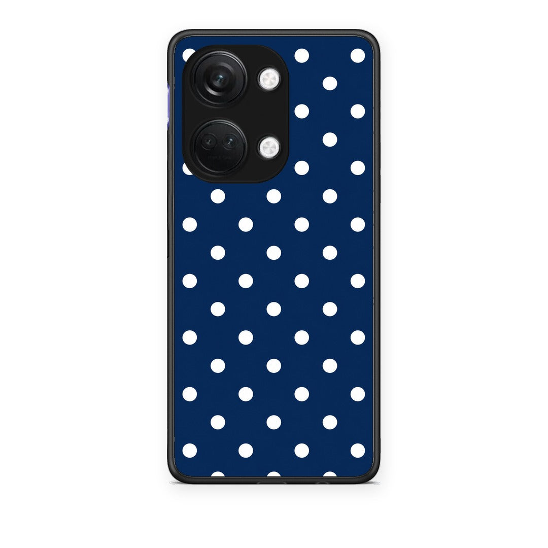 Θήκη OnePlus Nord 3 White Small Polka Dots on Navy από τη Smartfits με σχέδιο στο πίσω μέρος και μαύρο περίβλημα | OnePlus Nord 3 White Small Polka Dots on Navy case with colorful back and black bezels