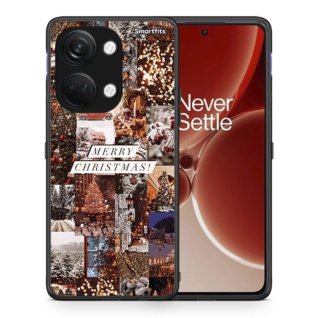 Θήκη OnePlus Nord 3 Xmas Collage από τη Smartfits με σχέδιο στο πίσω μέρος και μαύρο περίβλημα | OnePlus Nord 3 Xmas Collage case with colorful back and black bezels