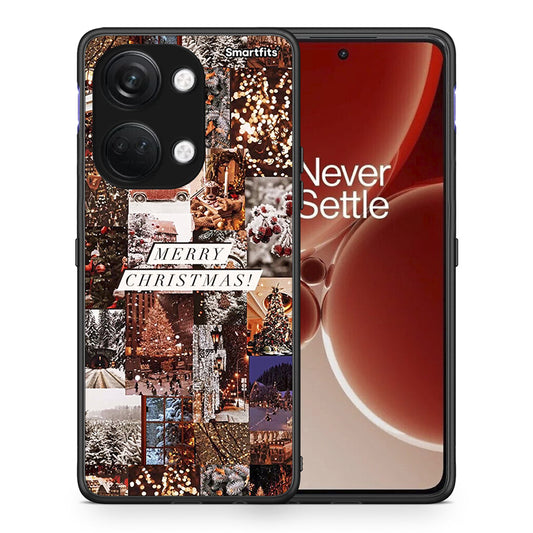 Θήκη OnePlus Nord 3 Xmas Collage από τη Smartfits με σχέδιο στο πίσω μέρος και μαύρο περίβλημα | OnePlus Nord 3 Xmas Collage case with colorful back and black bezels