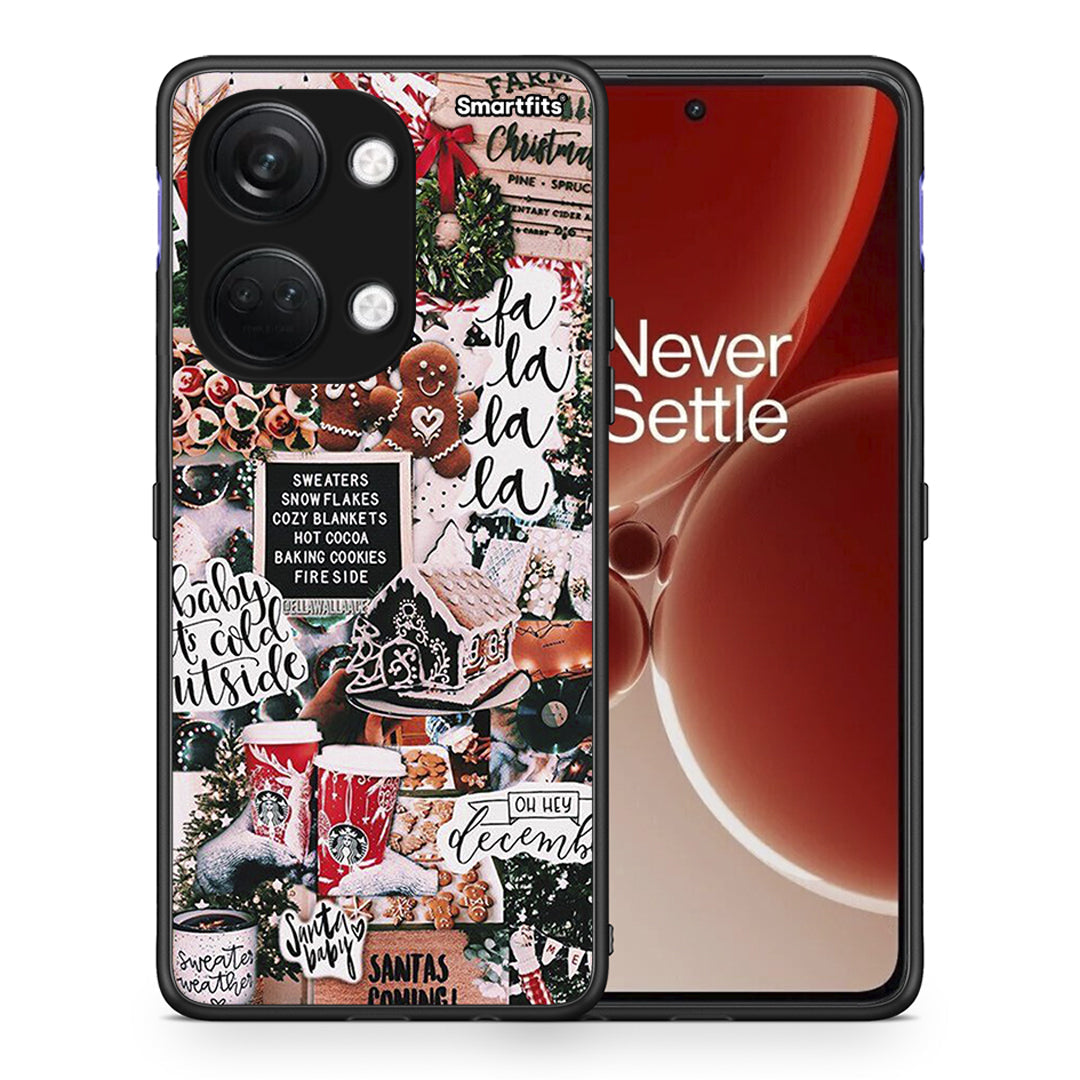 Θήκη OnePlus Nord 3 Xmas Habbits από τη Smartfits με σχέδιο στο πίσω μέρος και μαύρο περίβλημα | OnePlus Nord 3 Xmas Habbits case with colorful back and black bezels