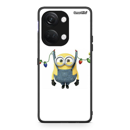 OnePlus Nord 3 Xmas Minion Lights θήκη από τη Smartfits με σχέδιο στο πίσω μέρος και μαύρο περίβλημα | Smartphone case with colorful back and black bezels by Smartfits