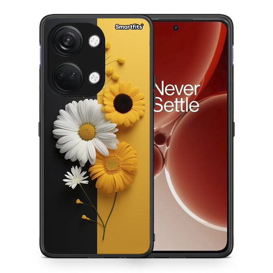Θήκη OnePlus Nord 3 Yellow Daisies από τη Smartfits με σχέδιο στο πίσω μέρος και μαύρο περίβλημα | OnePlus Nord 3 Yellow Daisies case with colorful back and black bezels