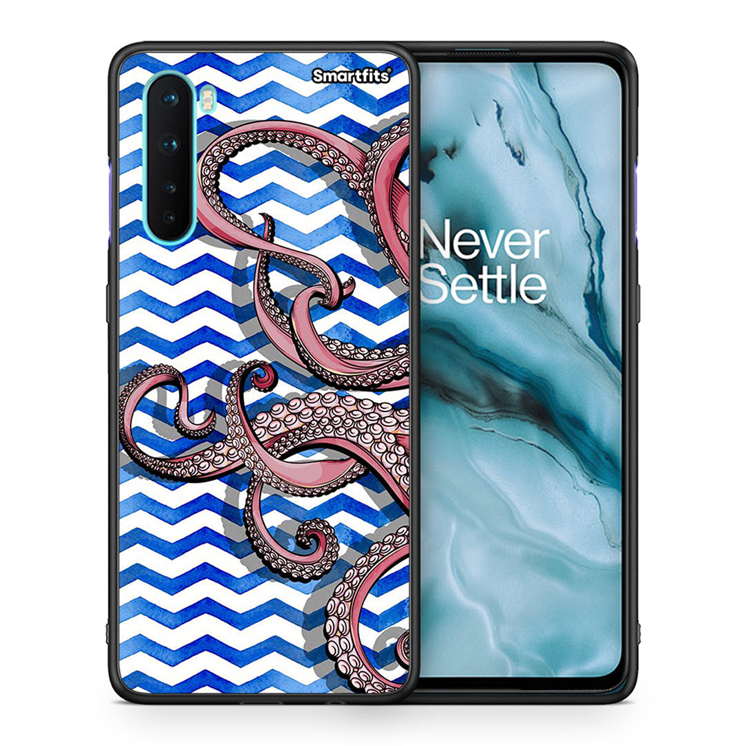 Θήκη OnePlus Nord 5G Chevron Devilfish από τη Smartfits με σχέδιο στο πίσω μέρος και μαύρο περίβλημα | OnePlus Nord 5G Chevron Devilfish case with colorful back and black bezels