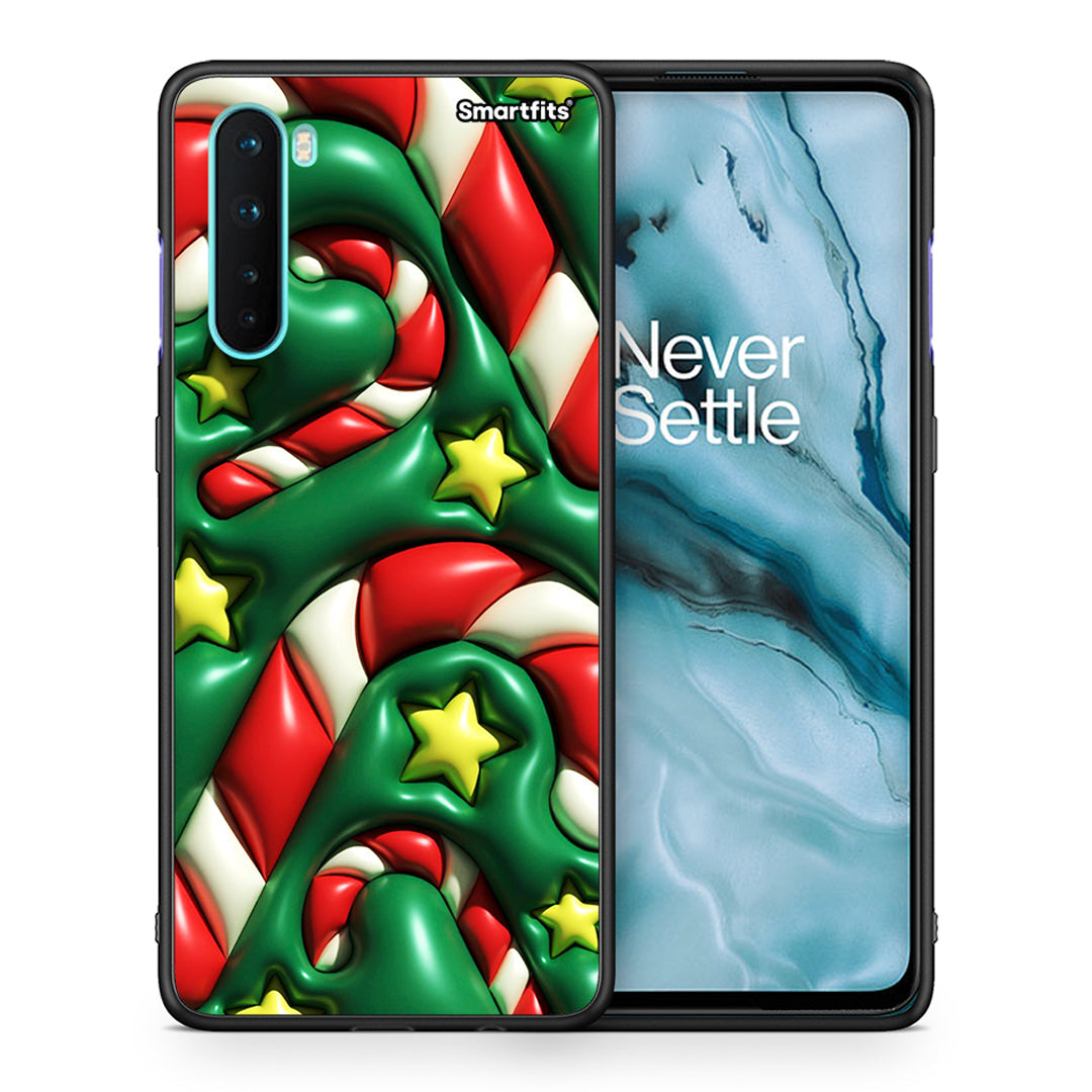 Θήκη OnePlus Nord 5G Christmas Bubbles από τη Smartfits με σχέδιο στο πίσω μέρος και μαύρο περίβλημα | OnePlus Nord 5G Christmas Bubbles case with colorful back and black bezels