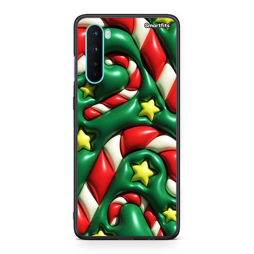 OnePlus Nord 5G Christmas Bubbles θήκη από τη Smartfits με σχέδιο στο πίσω μέρος και μαύρο περίβλημα | Smartphone case with colorful back and black bezels by Smartfits