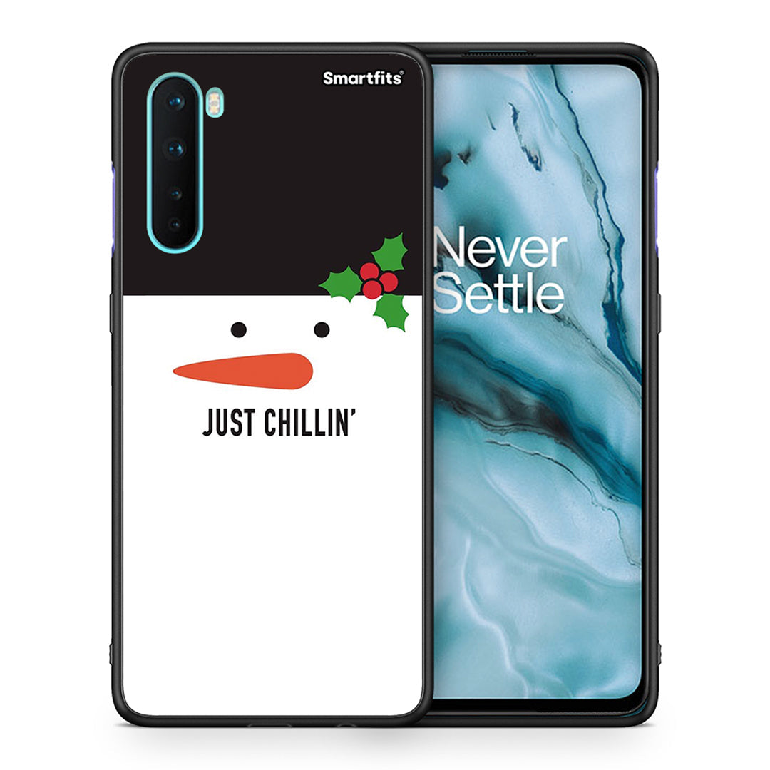 Θήκη OnePlus Nord 5G Christmas Chillin από τη Smartfits με σχέδιο στο πίσω μέρος και μαύρο περίβλημα | OnePlus Nord 5G Christmas Chillin case with colorful back and black bezels