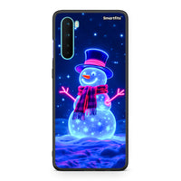 Thumbnail for OnePlus Nord 5G Christmas Neon Snowman θήκη από τη Smartfits με σχέδιο στο πίσω μέρος και μαύρο περίβλημα | Smartphone case with colorful back and black bezels by Smartfits