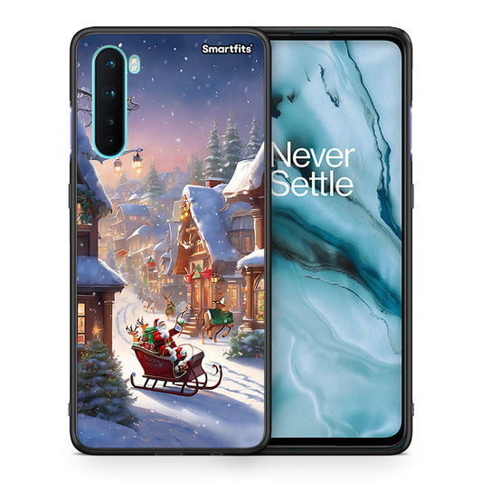 Θήκη OnePlus Nord 5G Christmas Snow από τη Smartfits με σχέδιο στο πίσω μέρος και μαύρο περίβλημα | OnePlus Nord 5G Christmas Snow case with colorful back and black bezels