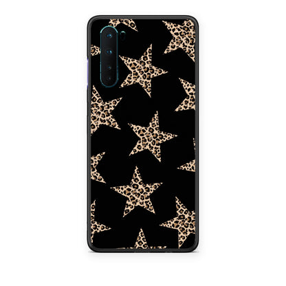 Θήκη OnePlus Nord 5G Leopard Stars on Black από τη Smartfits με σχέδιο στο πίσω μέρος και μαύρο περίβλημα | OnePlus Nord 5G Leopard Stars on Black case with colorful back and black bezels
