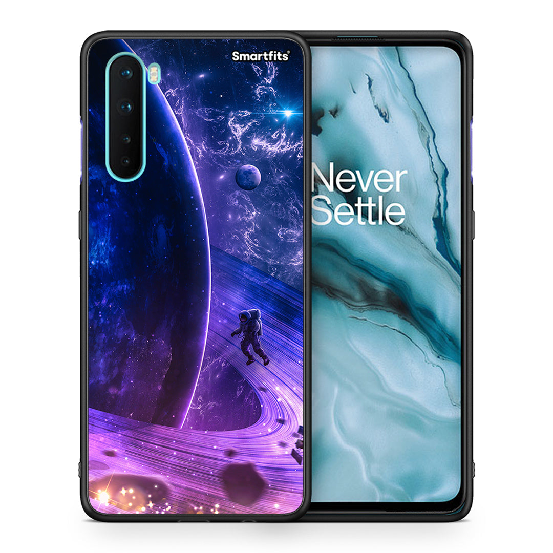 Θήκη OnePlus Nord 5G Lost Astronaut από τη Smartfits με σχέδιο στο πίσω μέρος και μαύρο περίβλημα | OnePlus Nord 5G Lost Astronaut case with colorful back and black bezels