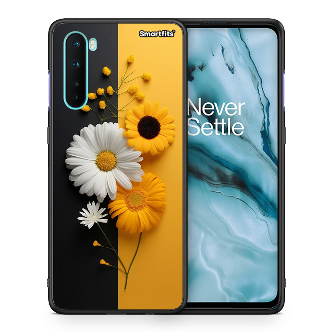 Θήκη OnePlus Nord 5G Yellow Daisies από τη Smartfits με σχέδιο στο πίσω μέρος και μαύρο περίβλημα | OnePlus Nord 5G Yellow Daisies case with colorful back and black bezels