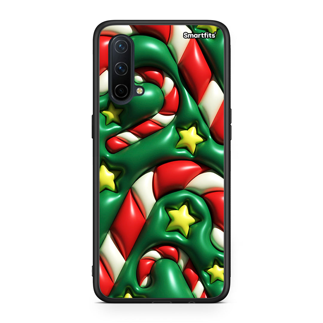 OnePlus Nord CE 5G Christmas Bubbles θήκη από τη Smartfits με σχέδιο στο πίσω μέρος και μαύρο περίβλημα | Smartphone case with colorful back and black bezels by Smartfits