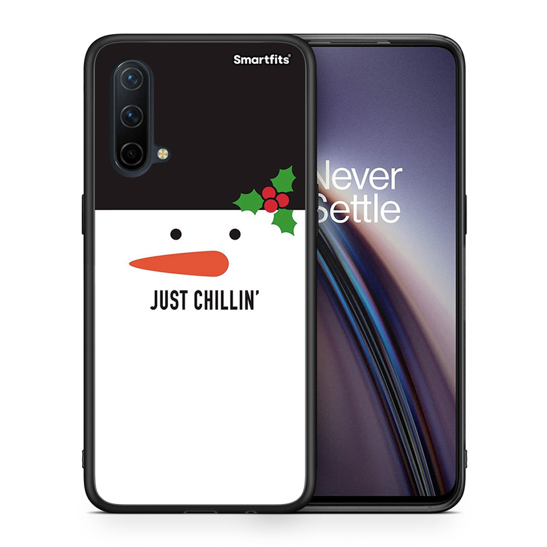 Θήκη OnePlus Nord CE 5G Christmas Chillin από τη Smartfits με σχέδιο στο πίσω μέρος και μαύρο περίβλημα | OnePlus Nord CE 5G Christmas Chillin case with colorful back and black bezels