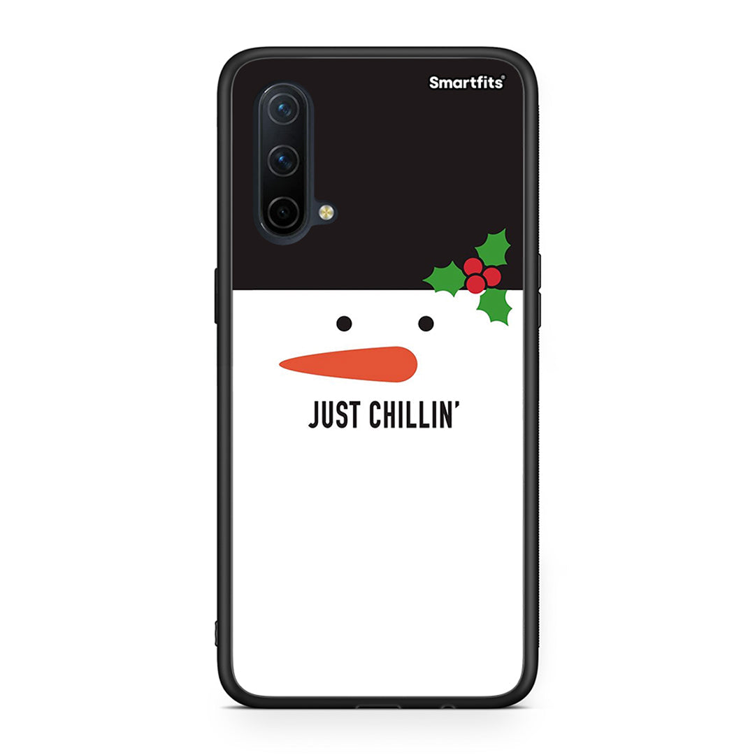 OnePlus Nord CE 5G Christmas Chillin θήκη από τη Smartfits με σχέδιο στο πίσω μέρος και μαύρο περίβλημα | Smartphone case with colorful back and black bezels by Smartfits