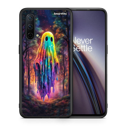 Θήκη OnePlus Nord CE 5G Halloween Ghost από τη Smartfits με σχέδιο στο πίσω μέρος και μαύρο περίβλημα | OnePlus Nord CE 5G Halloween Ghost case with colorful back and black bezels