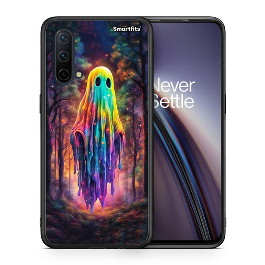 Θήκη OnePlus Nord CE 5G Halloween Ghost από τη Smartfits με σχέδιο στο πίσω μέρος και μαύρο περίβλημα | OnePlus Nord CE 5G Halloween Ghost case with colorful back and black bezels