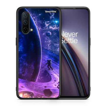 Θήκη OnePlus Nord CE 5G Lost Astronaut από τη Smartfits με σχέδιο στο πίσω μέρος και μαύρο περίβλημα | OnePlus Nord CE 5G Lost Astronaut case with colorful back and black bezels