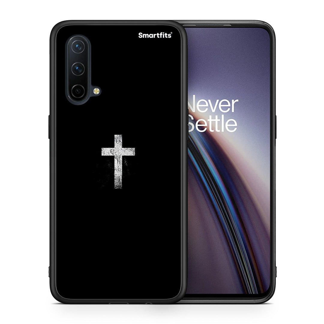 Θήκη OnePlus Nord CE 5G White Cross από τη Smartfits με σχέδιο στο πίσω μέρος και μαύρο περίβλημα | OnePlus Nord CE 5G White Cross case with colorful back and black bezels