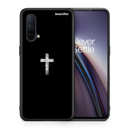 Θήκη OnePlus Nord CE 5G White Cross από τη Smartfits με σχέδιο στο πίσω μέρος και μαύρο περίβλημα | OnePlus Nord CE 5G White Cross case with colorful back and black bezels