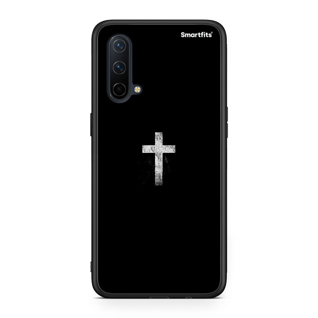 OnePlus Nord CE 5G White Cross θήκη από τη Smartfits με σχέδιο στο πίσω μέρος και μαύρο περίβλημα | Smartphone case with colorful back and black bezels by Smartfits