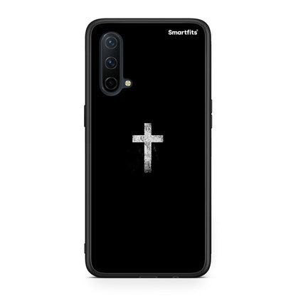 OnePlus Nord CE 5G White Cross θήκη από τη Smartfits με σχέδιο στο πίσω μέρος και μαύρο περίβλημα | Smartphone case with colorful back and black bezels by Smartfits