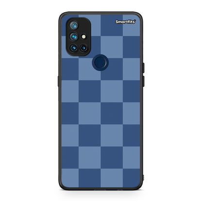 Θήκη OnePlus Nord N10 5G Denim Blue Checkerboard από τη Smartfits με σχέδιο στο πίσω μέρος και μαύρο περίβλημα | OnePlus Nord N10 5G Denim Blue Checkerboard case with colorful back and black bezels