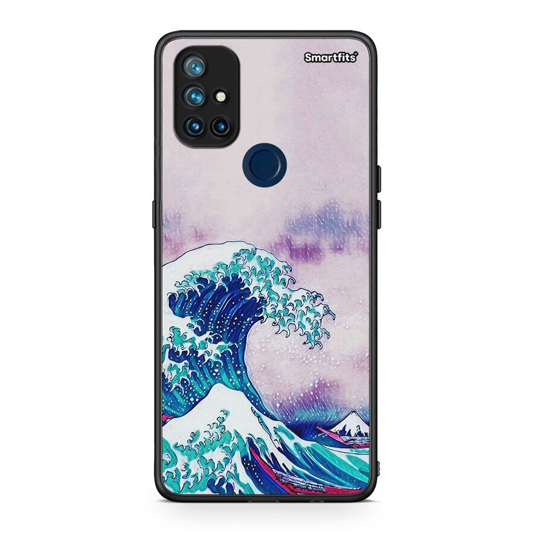 OnePlus Nord N10 5G Blue Waves θήκη από τη Smartfits με σχέδιο στο πίσω μέρος και μαύρο περίβλημα | Smartphone case with colorful back and black bezels by Smartfits