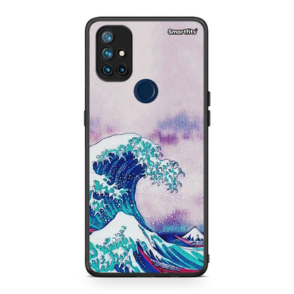 OnePlus Nord N10 5G Blue Waves θήκη από τη Smartfits με σχέδιο στο πίσω μέρος και μαύρο περίβλημα | Smartphone case with colorful back and black bezels by Smartfits