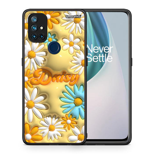 Θήκη OnePlus Nord N10 5G Bubble Daisies από τη Smartfits με σχέδιο στο πίσω μέρος και μαύρο περίβλημα | OnePlus Nord N10 5G Bubble Daisies case with colorful back and black bezels