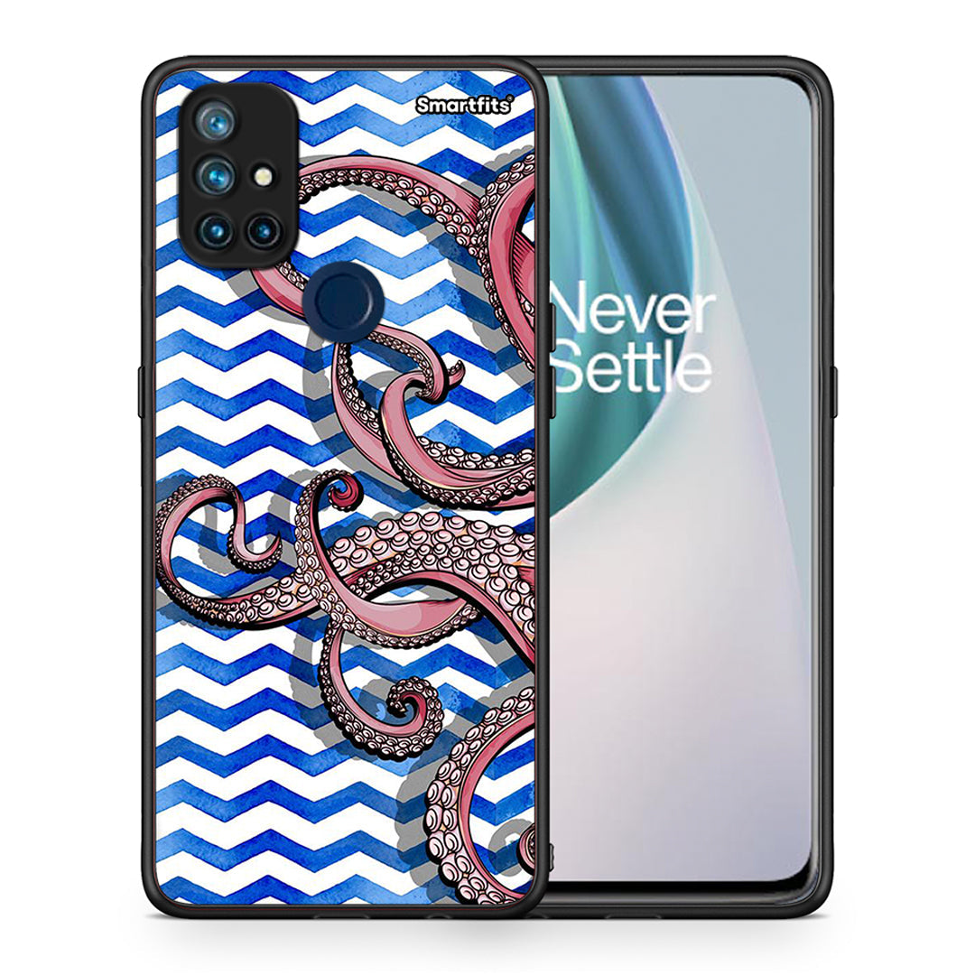 Θήκη OnePlus Nord N10 5G Chevron Devilfish από τη Smartfits με σχέδιο στο πίσω μέρος και μαύρο περίβλημα | OnePlus Nord N10 5G Chevron Devilfish case with colorful back and black bezels
