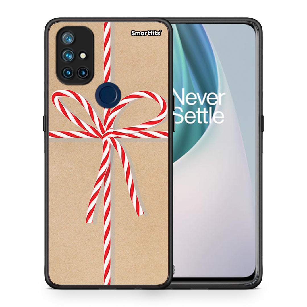 Θήκη OnePlus Nord N10 5G Christmas Gift από τη Smartfits με σχέδιο στο πίσω μέρος και μαύρο περίβλημα | OnePlus Nord N10 5G Christmas Gift case with colorful back and black bezels