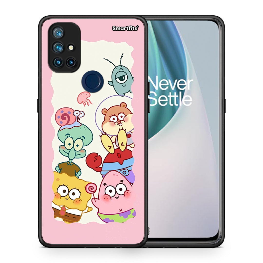 Θήκη OnePlus Nord N10 5G Cute Companion από τη Smartfits με σχέδιο στο πίσω μέρος και μαύρο περίβλημα | OnePlus Nord N10 5G Cute Companion case with colorful back and black bezels