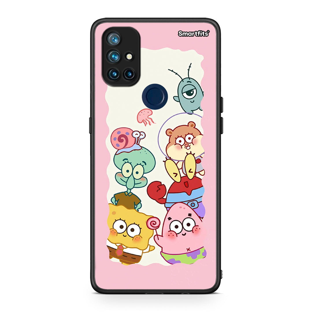 OnePlus Nord N10 5G Cute Companion θήκη από τη Smartfits με σχέδιο στο πίσω μέρος και μαύρο περίβλημα | Smartphone case with colorful back and black bezels by Smartfits