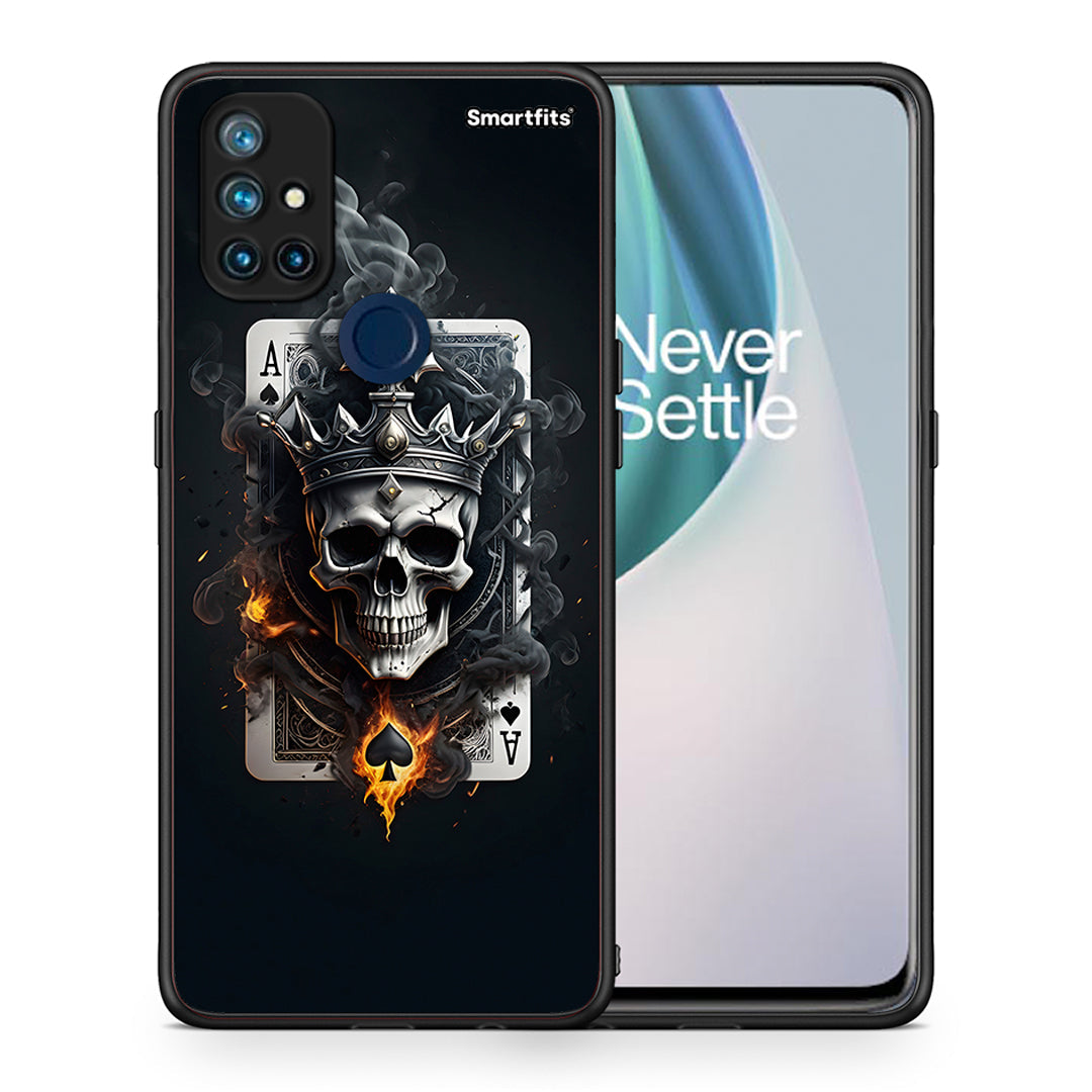 Θήκη OnePlus Nord N10 5G Skull King Ace από τη Smartfits με σχέδιο στο πίσω μέρος και μαύρο περίβλημα | OnePlus Nord N10 5G Skull King Ace case with colorful back and black bezels