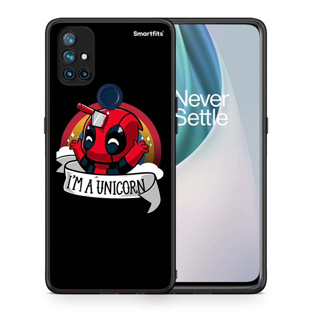 Θήκη OnePlus Nord N10 5G Unicorn Deadpool από τη Smartfits με σχέδιο στο πίσω μέρος και μαύρο περίβλημα | OnePlus Nord N10 5G Unicorn Deadpool case with colorful back and black bezels