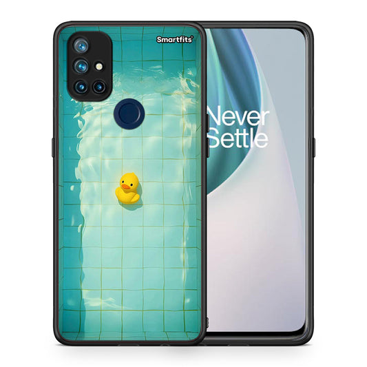 Θήκη OnePlus Nord N10 5G Yellow Duck από τη Smartfits με σχέδιο στο πίσω μέρος και μαύρο περίβλημα | OnePlus Nord N10 5G Yellow Duck case with colorful back and black bezels