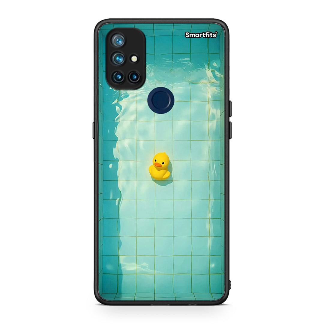 OnePlus Nord N10 5G Yellow Duck θήκη από τη Smartfits με σχέδιο στο πίσω μέρος και μαύρο περίβλημα | Smartphone case with colorful back and black bezels by Smartfits