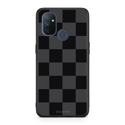Θήκη OnePlus Nord N100 Black and Charcoal Striped Checks από τη Smartfits με σχέδιο στο πίσω μέρος και μαύρο περίβλημα | OnePlus Nord N100 Black and Charcoal Striped Checks case with colorful back and black bezels