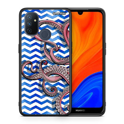 Θήκη OnePlus Nord N100 Chevron Devilfish από τη Smartfits με σχέδιο στο πίσω μέρος και μαύρο περίβλημα | OnePlus Nord N100 Chevron Devilfish case with colorful back and black bezels
