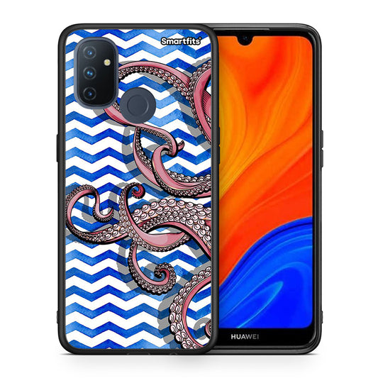 Θήκη OnePlus Nord N100 Chevron Devilfish από τη Smartfits με σχέδιο στο πίσω μέρος και μαύρο περίβλημα | OnePlus Nord N100 Chevron Devilfish case with colorful back and black bezels