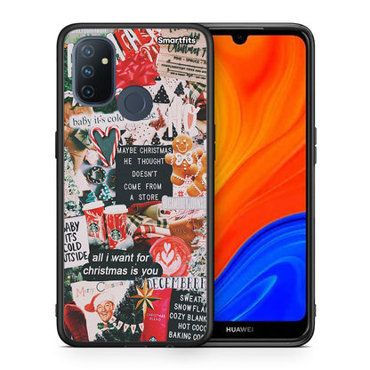 Θήκη OnePlus Nord N100 Christmas Happiness από τη Smartfits με σχέδιο στο πίσω μέρος και μαύρο περίβλημα | OnePlus Nord N100 Christmas Happiness case with colorful back and black bezels