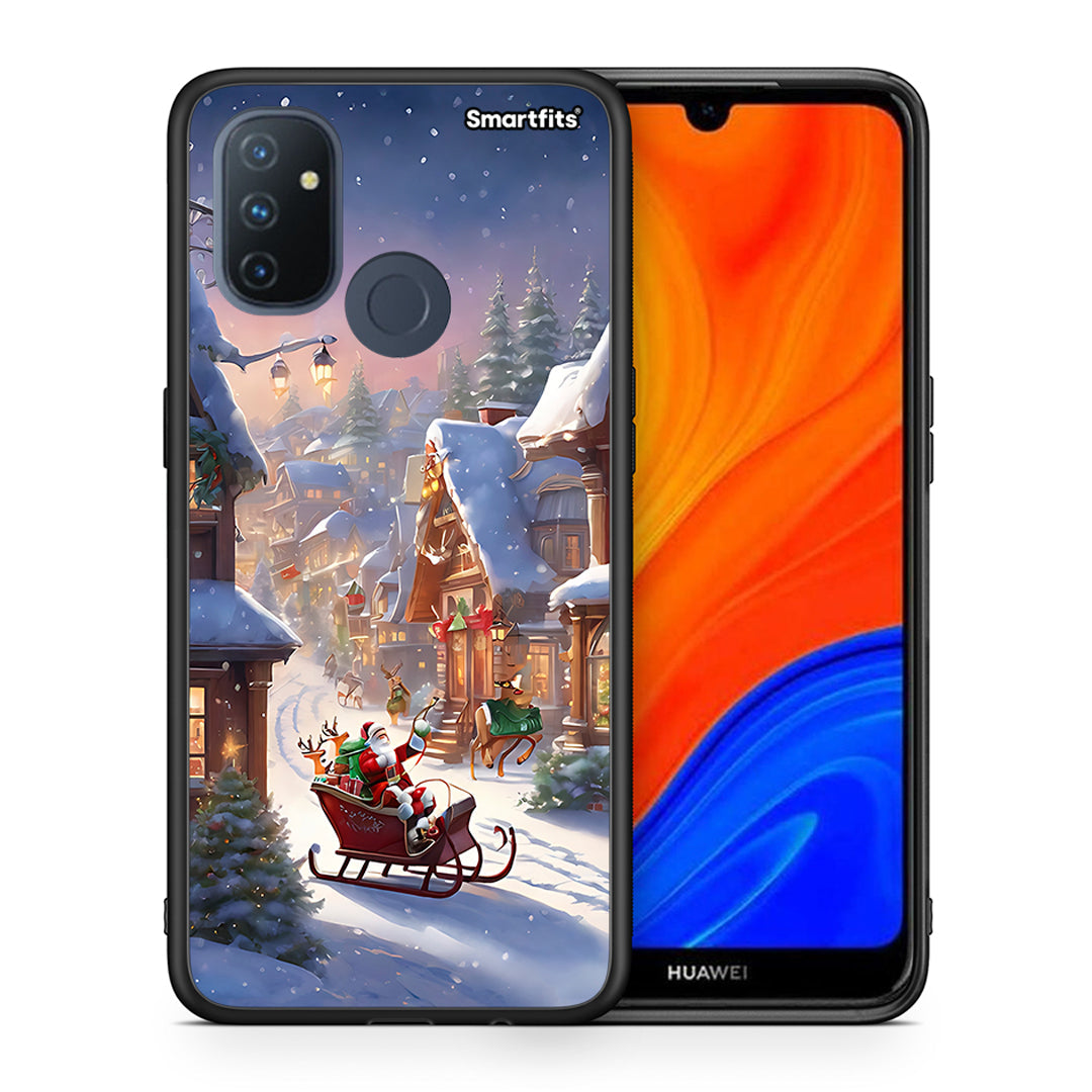 Θήκη OnePlus Nord N100 Christmas Snow από τη Smartfits με σχέδιο στο πίσω μέρος και μαύρο περίβλημα | OnePlus Nord N100 Christmas Snow case with colorful back and black bezels