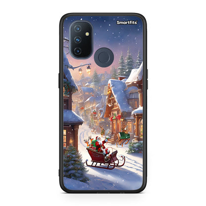 OnePlus Nord N100 Christmas Snow θήκη από τη Smartfits με σχέδιο στο πίσω μέρος και μαύρο περίβλημα | Smartphone case with colorful back and black bezels by Smartfits