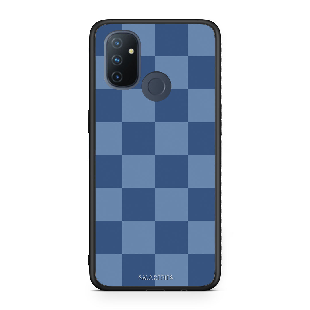 Θήκη OnePlus Nord N100 Denim Blue Checkerboard από τη Smartfits με σχέδιο στο πίσω μέρος και μαύρο περίβλημα | OnePlus Nord N100 Denim Blue Checkerboard case with colorful back and black bezels
