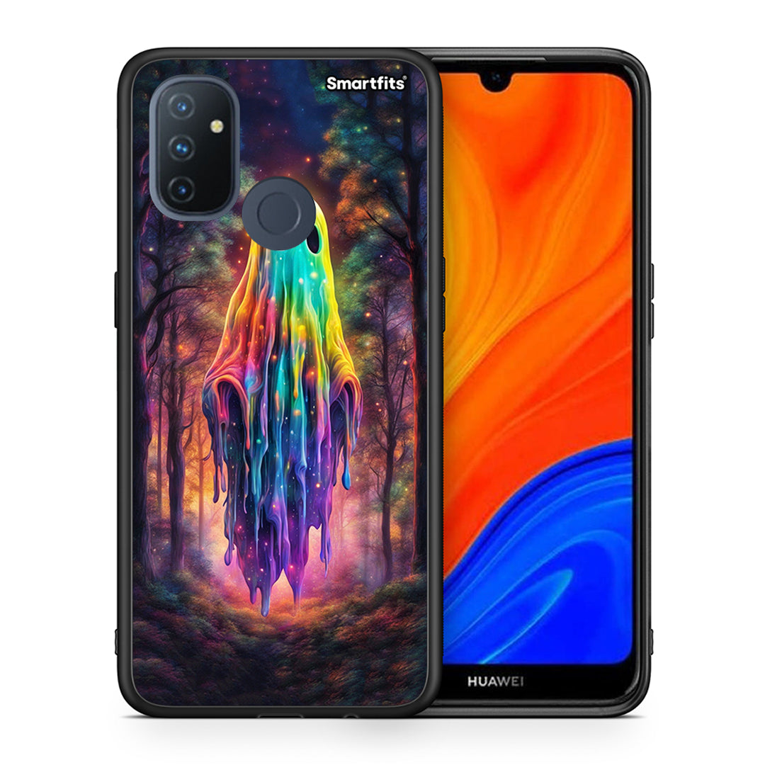 Θήκη OnePlus Nord N100 Halloween Ghost από τη Smartfits με σχέδιο στο πίσω μέρος και μαύρο περίβλημα | OnePlus Nord N100 Halloween Ghost case with colorful back and black bezels