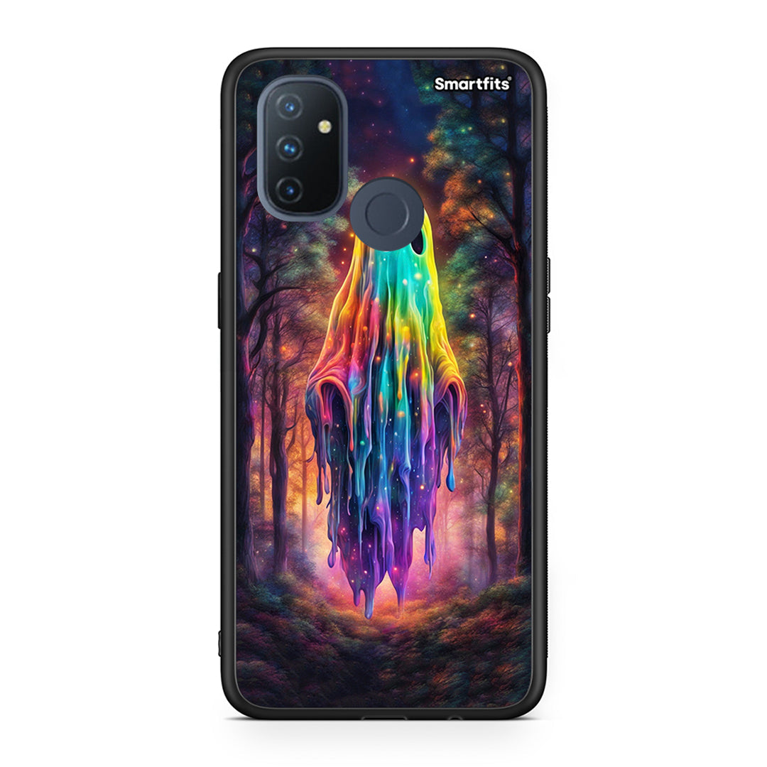 OnePlus Nord N100 Halloween Ghost θήκη από τη Smartfits με σχέδιο στο πίσω μέρος και μαύρο περίβλημα | Smartphone case with colorful back and black bezels by Smartfits