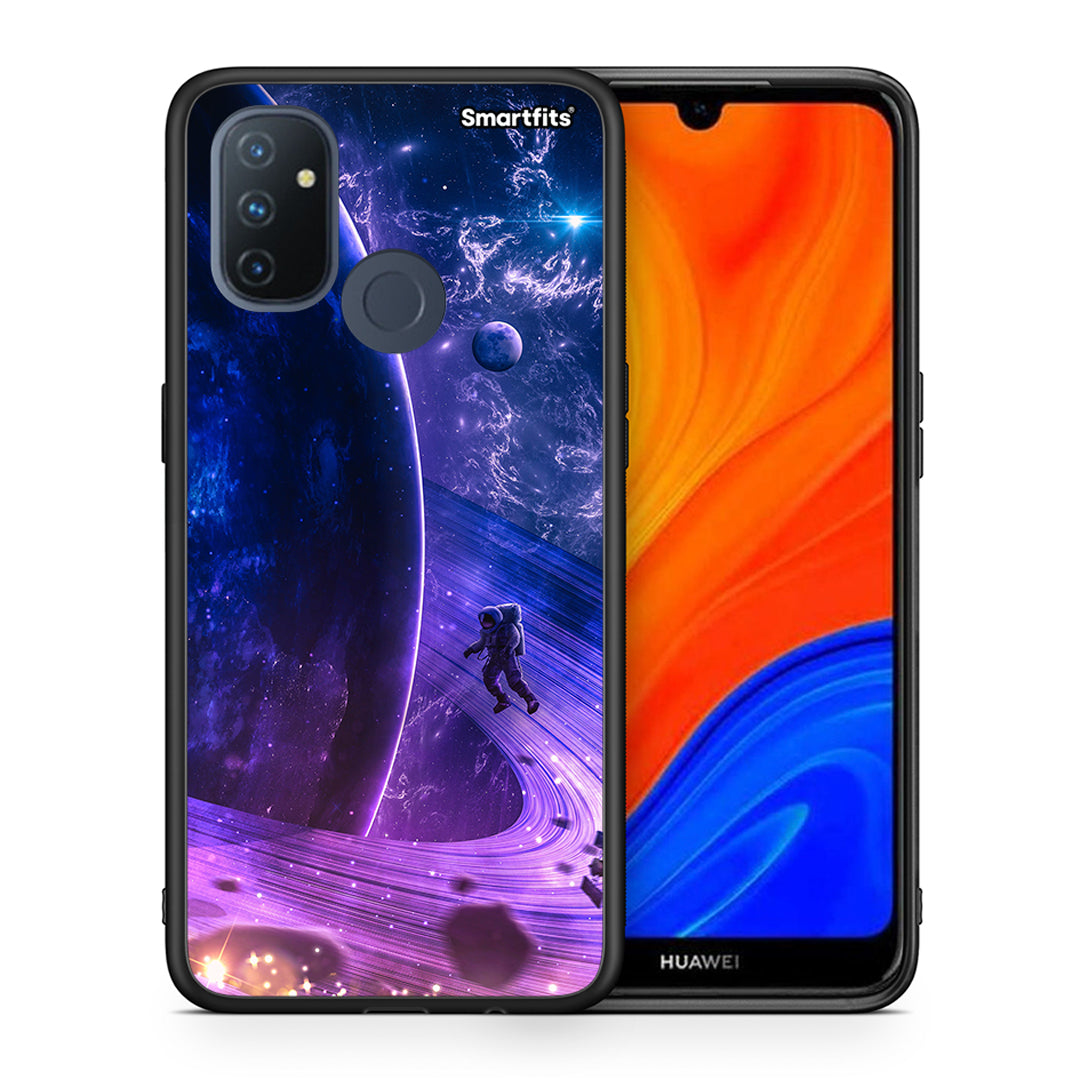 Θήκη OnePlus Nord N100 Lost Astronaut από τη Smartfits με σχέδιο στο πίσω μέρος και μαύρο περίβλημα | OnePlus Nord N100 Lost Astronaut case with colorful back and black bezels