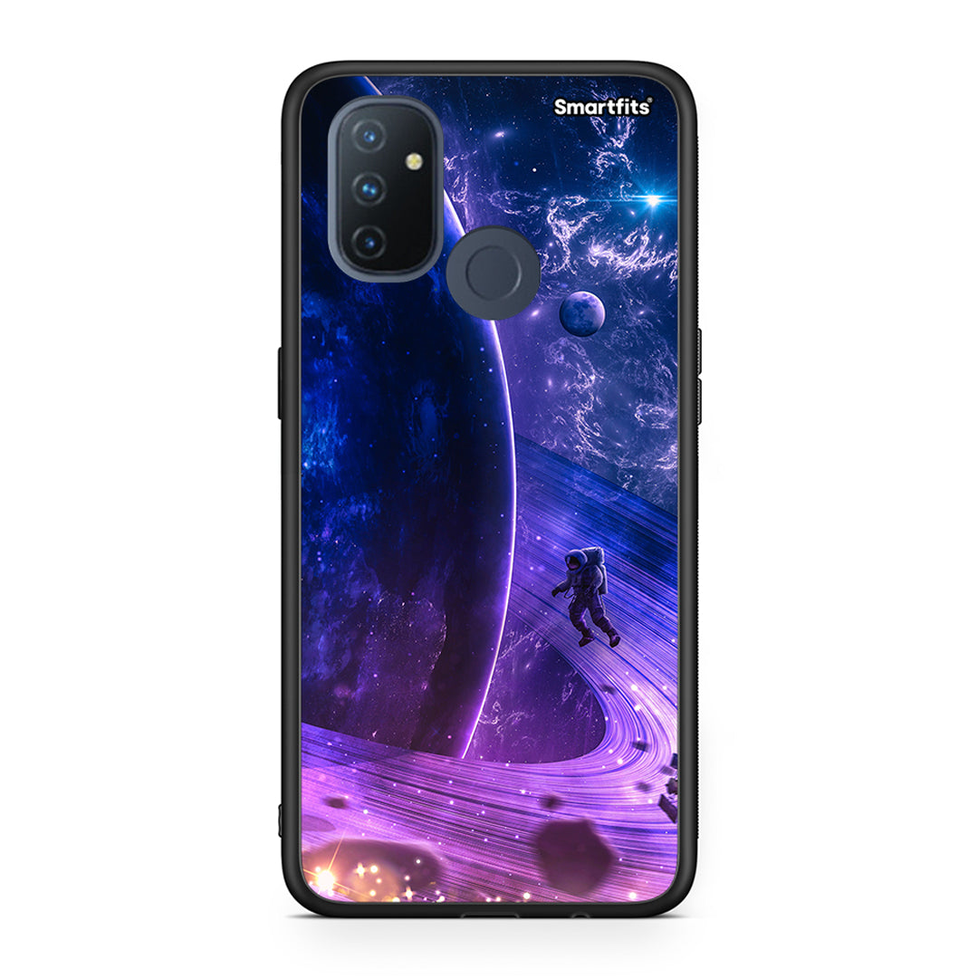 OnePlus Nord N100 Lost Astronaut θήκη από τη Smartfits με σχέδιο στο πίσω μέρος και μαύρο περίβλημα | Smartphone case with colorful back and black bezels by Smartfits