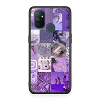 Thumbnail for OnePlus Nord N100 Purple Aesthetic Collage θήκη από τη Smartfits με σχέδιο στο πίσω μέρος και μαύρο περίβλημα | Smartphone case with colorful back and black bezels by Smartfits