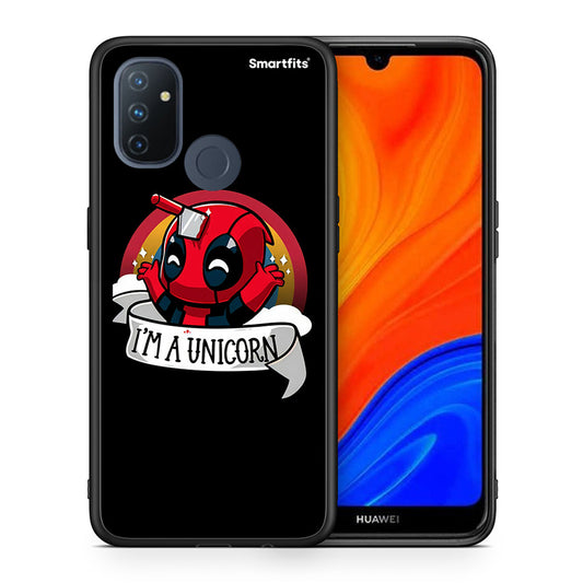Θήκη OnePlus Nord N100 Unicorn Deadpool από τη Smartfits με σχέδιο στο πίσω μέρος και μαύρο περίβλημα | OnePlus Nord N100 Unicorn Deadpool case with colorful back and black bezels